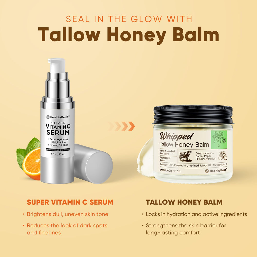 HealthyDerm bálsamo de sebo de res con miel se funde sin grasa al tacto.
