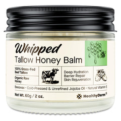 HealthyDerm bálsamo de sebo de res con miel, textura crema con absorción rápida.