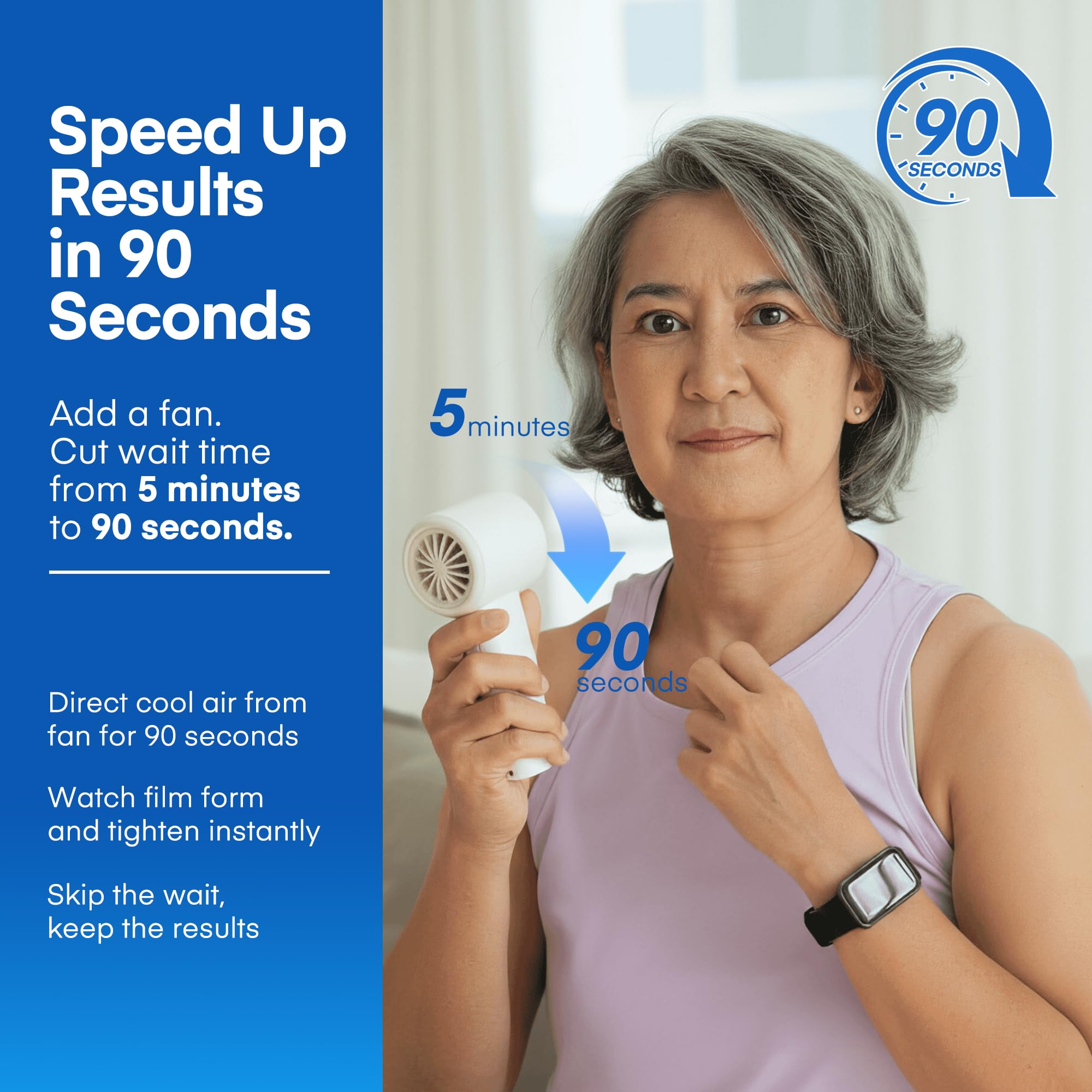 HealthyDerm Instant Eye Lift Serum tube and pump dispensing a lentil-sized amount.