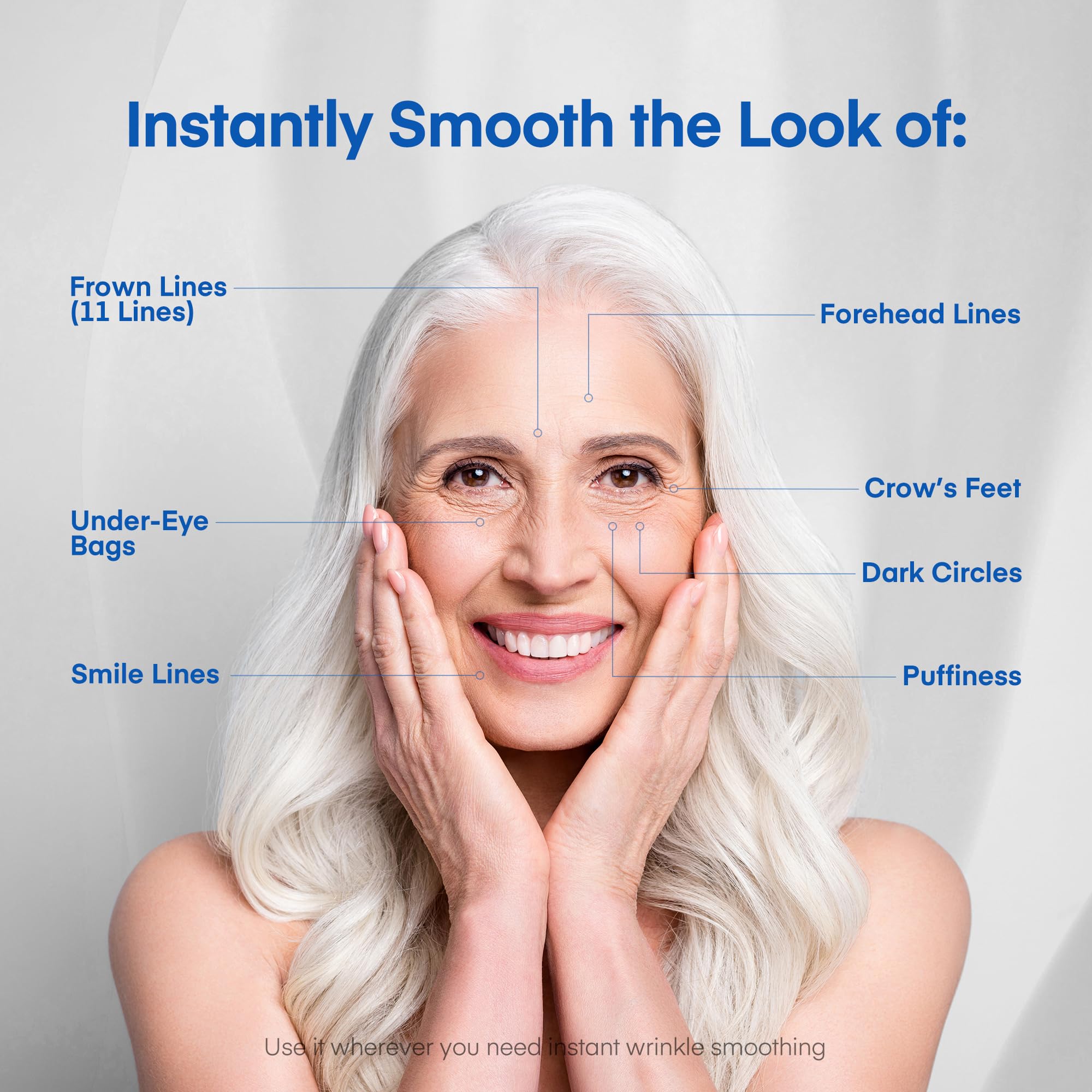 HealthyDerm Instant Eye Lift Serum under-eye area shown before and after use.