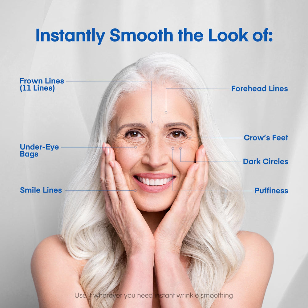 HealthyDerm Instant Eye Lift Serum under-eye area shown before and after use.
