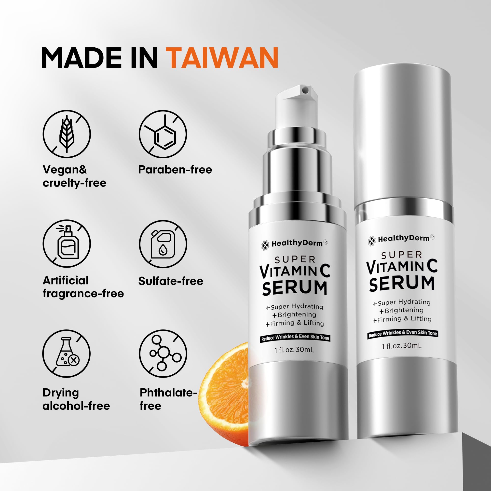 HealthyDerm peptides close-up suggesting improved elasticity.