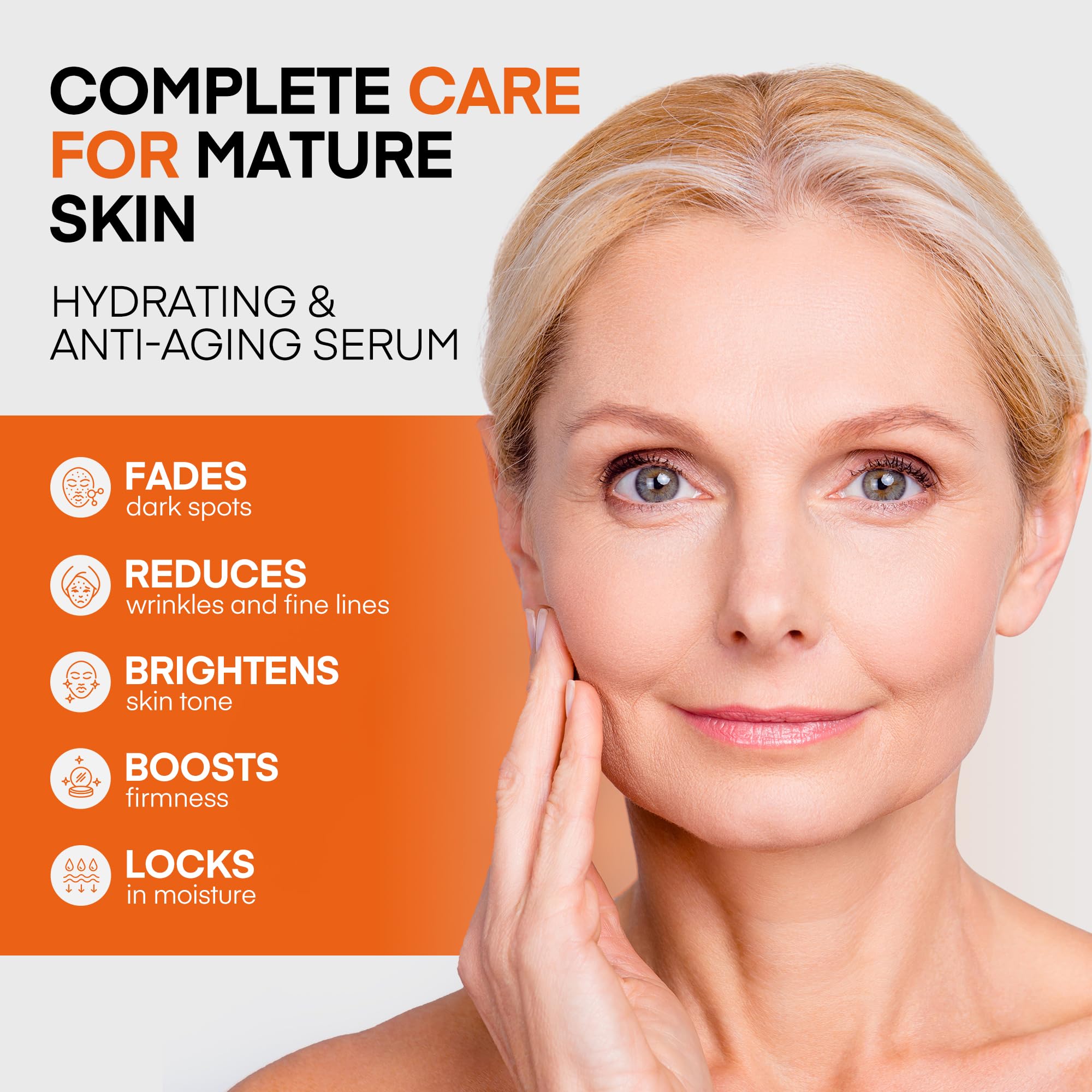 HealthyDerm serum applied to cheek for nourishment and glow.