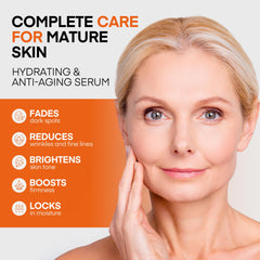 HealthyDerm serum applied to cheek for nourishment and glow.