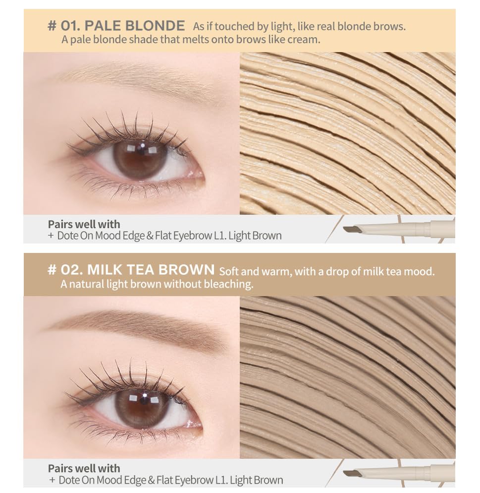 Heart Percent Dote On Mood Browcara: tono 01 Rubio Palido para un look natural.