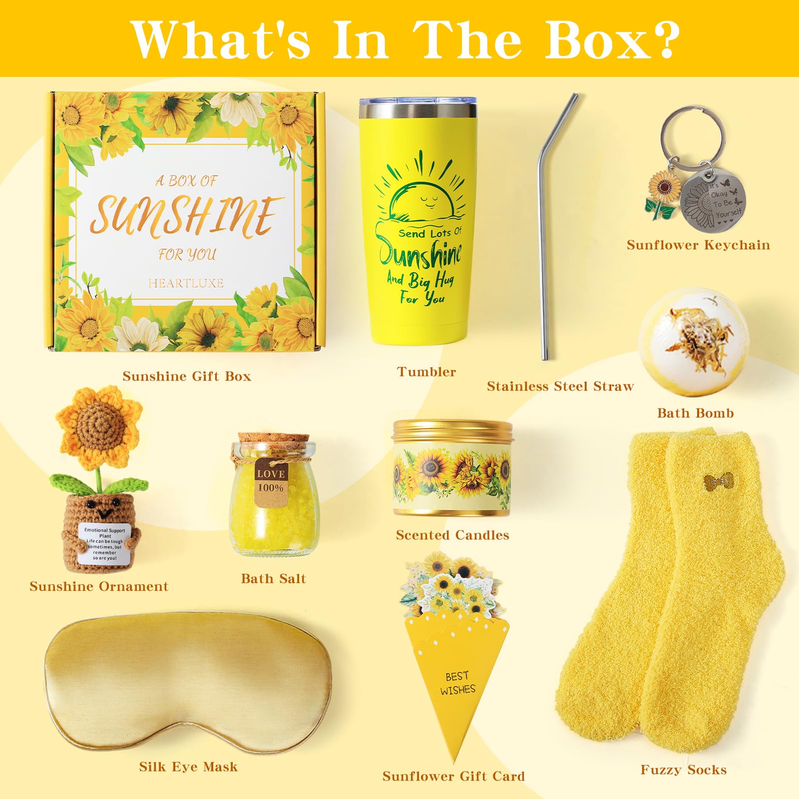 HeartLuxe sunflower ornament on display, adding cheerful decor and mood uplift
