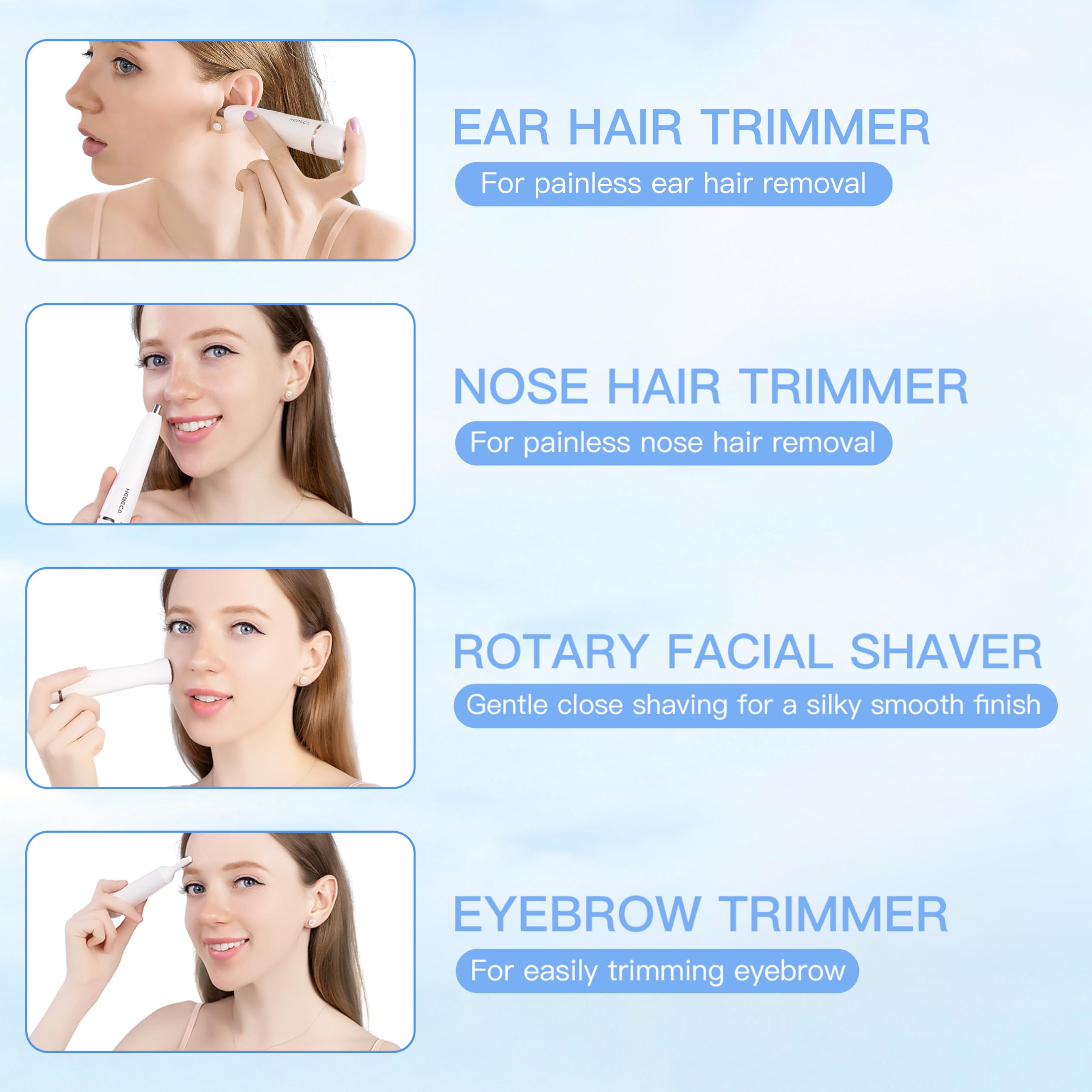 Gentle eyebrow detail trimmer from HEBECA for clean, defined brows.
