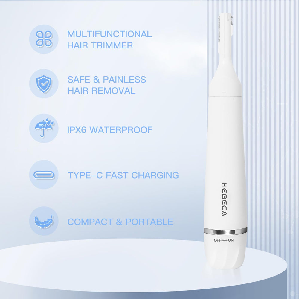 HEBECA nose and ear trimmer with dual-edge blades for safe trimming.