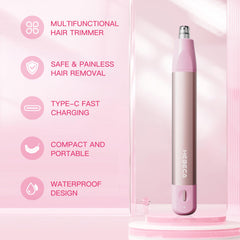 HEBECA skin-safe technology tip prevents pulls and irritation during grooming.