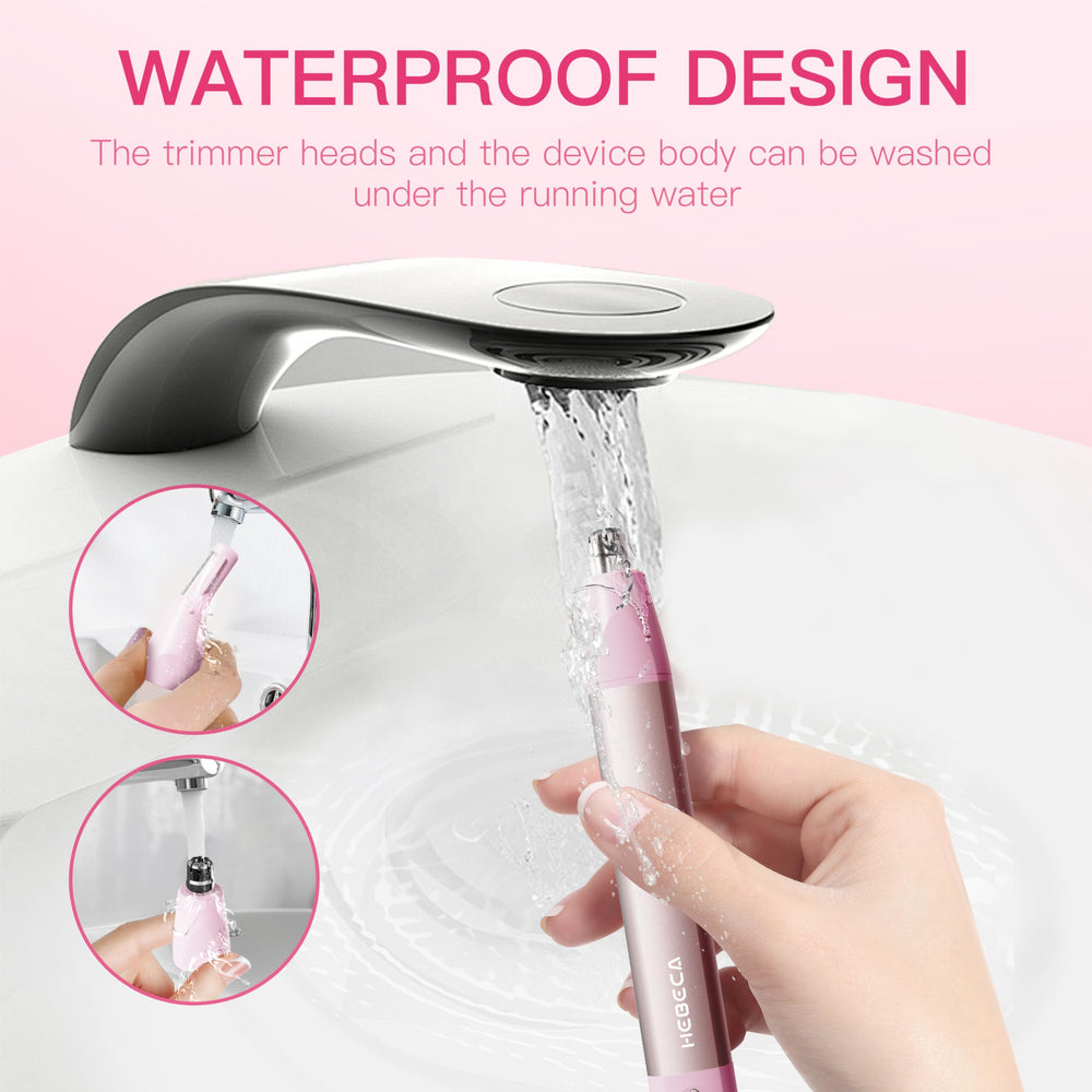 HEBECA waterproof trimmer head for easy cleaning after use.