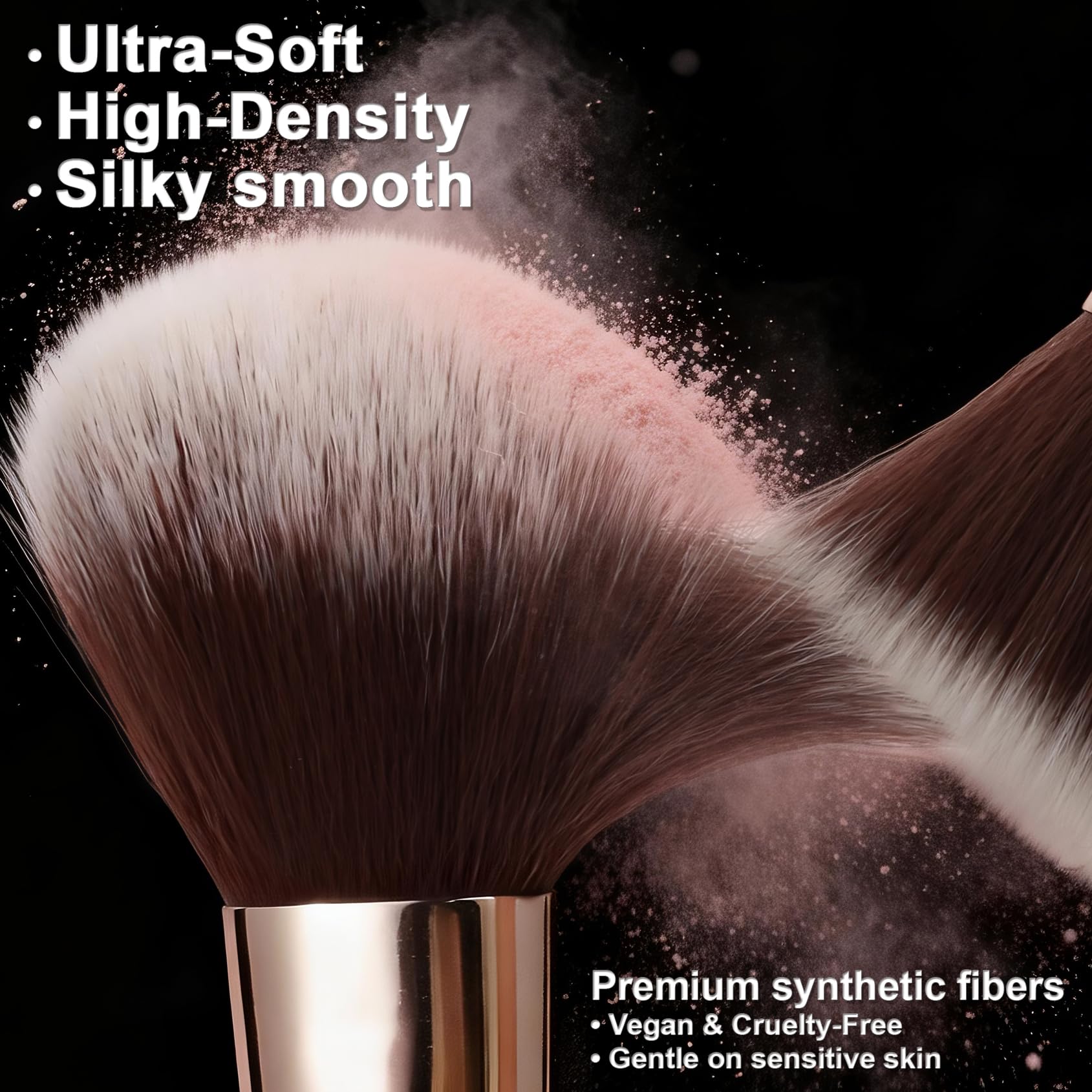 HEDIVIA powder brush enables soft setting and natural finish.