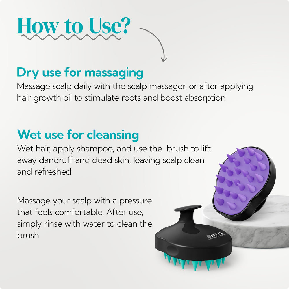 HEETA massager works for all hair types with thorough cleansing.