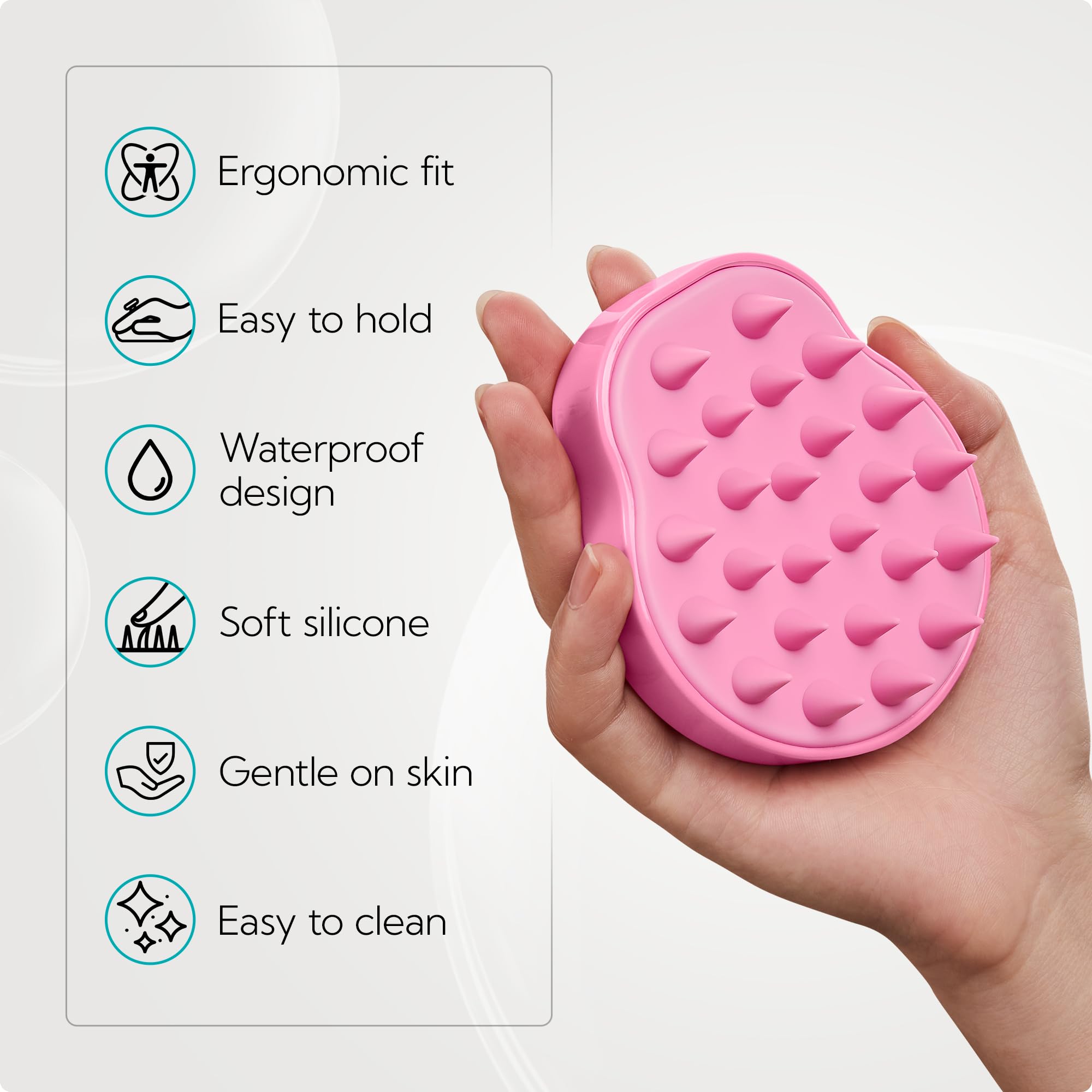 HEETA pink close-up highlighting ergonomic shape and soft bristles