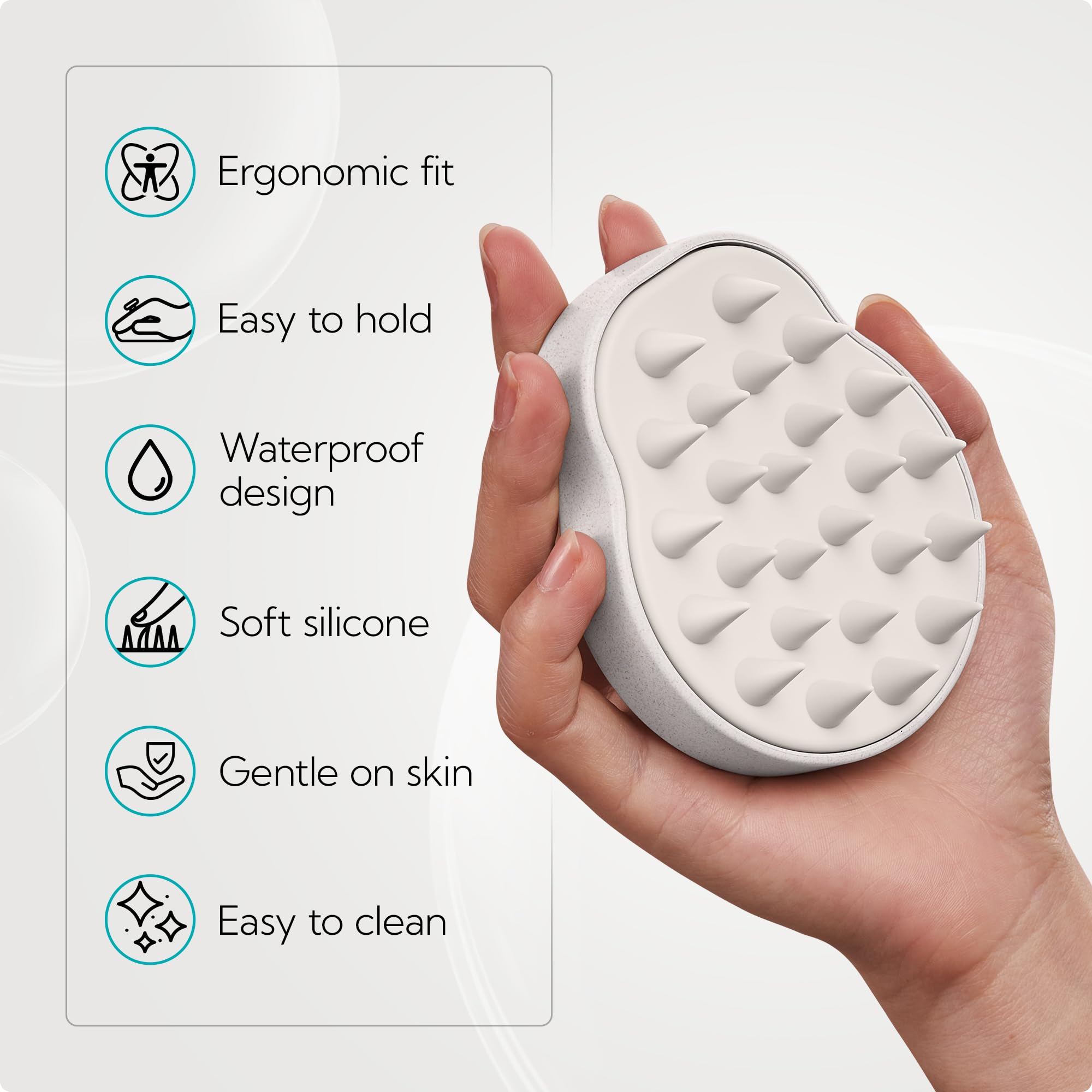HEETA bristles exfoliate and remove buildup for refreshed scalp