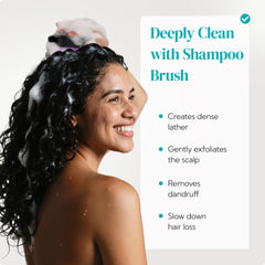 HEETA black scalp massager brush angle featuring non-slip grip