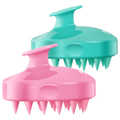 HEETA hair scalp massager brush green packshot showing ergonomic grip for shower use