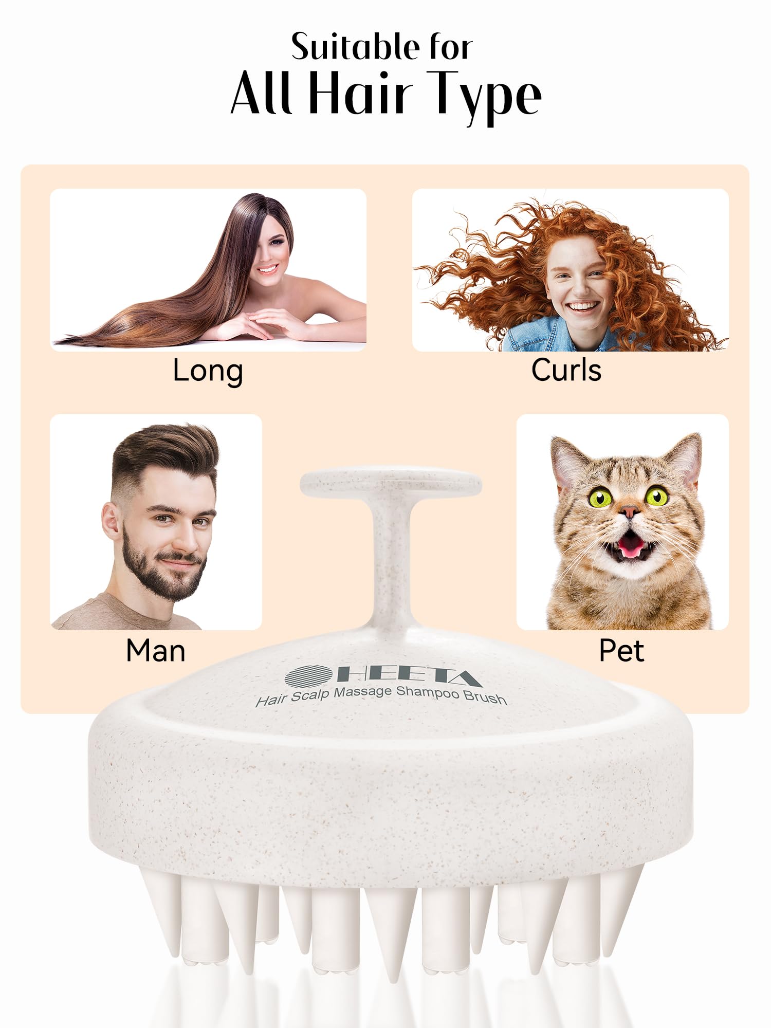 HEETA palm-grip design keeps the brush steady during washing