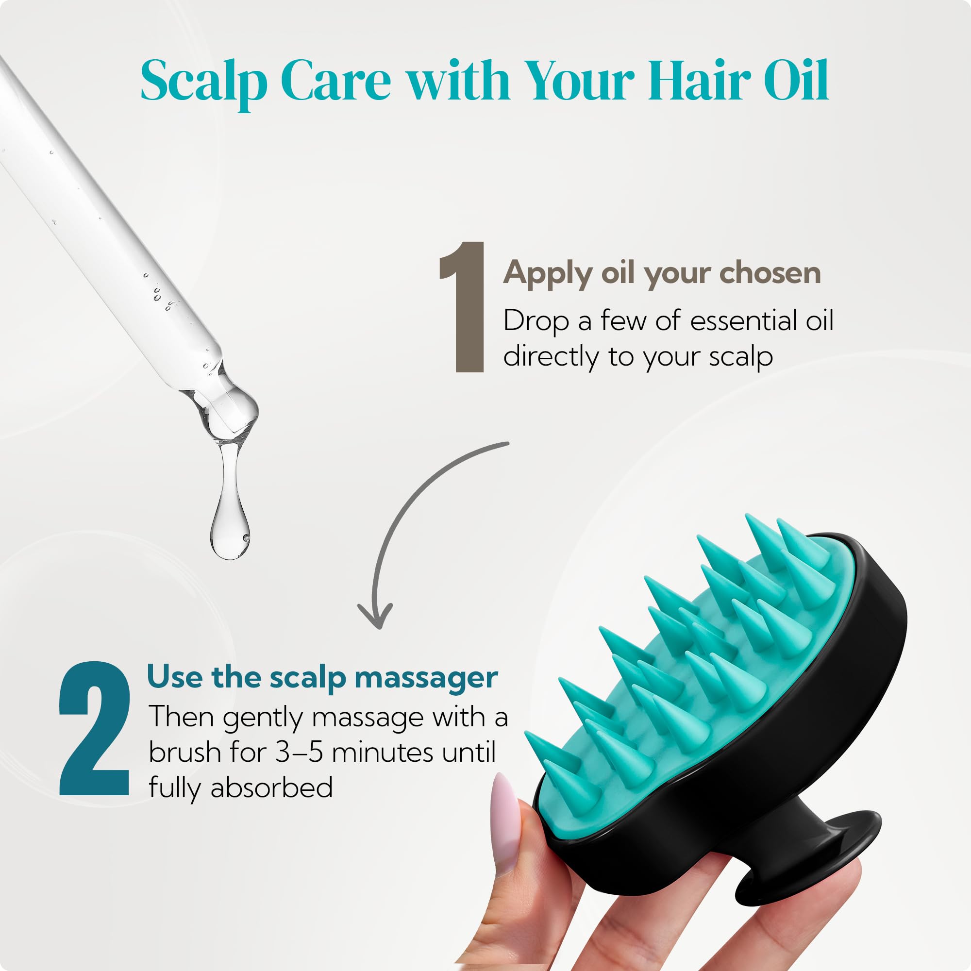 HEETA scalp massage in action for relaxation during washing.