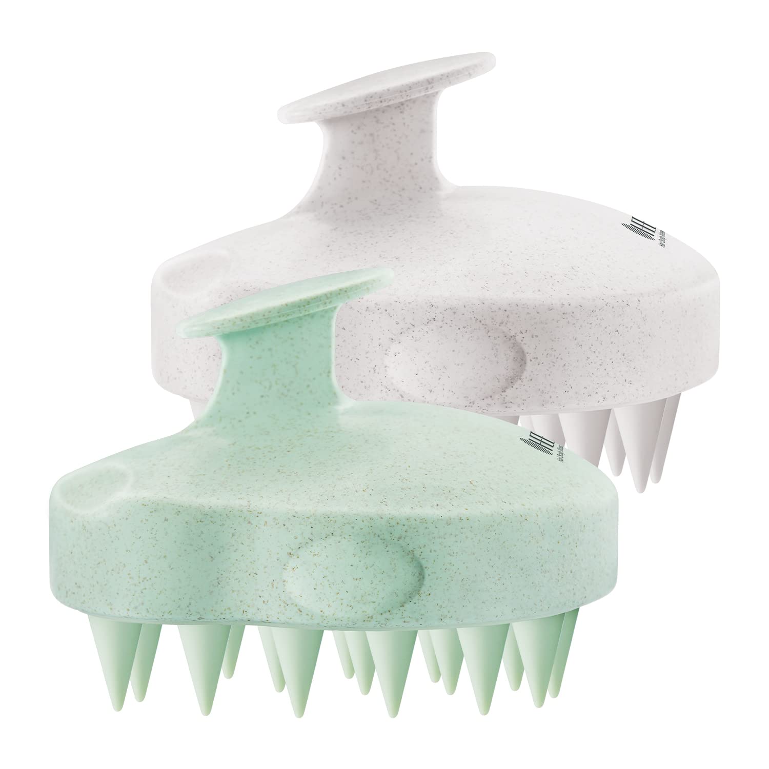 HEETA scalp massager 2-pack with soft silicone bristles for gentle cleansing