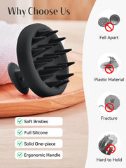 HEETA scalp brush deeply cleanses to remove dirt and buildup for refreshed hair.