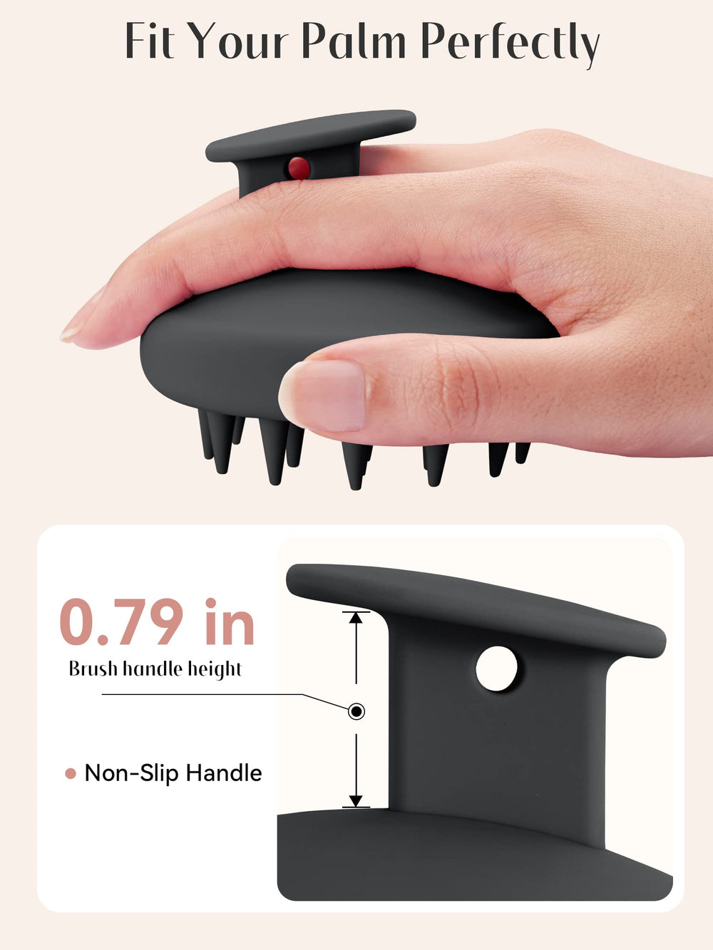 HEETA massager features an ergonomic grip for comfortable wet or dry use.