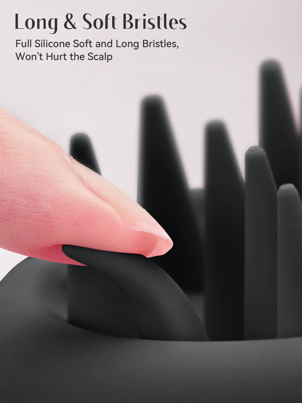 HEETA silicone design scalp massager ensures gentle exfoliation and even shampoo distribution.