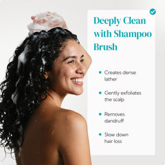 HEETA scalp scrubber for wet and dry use reaching the scalp