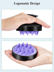HEETA soft silicone bristles for gentle scalp exfoliation and oil control.