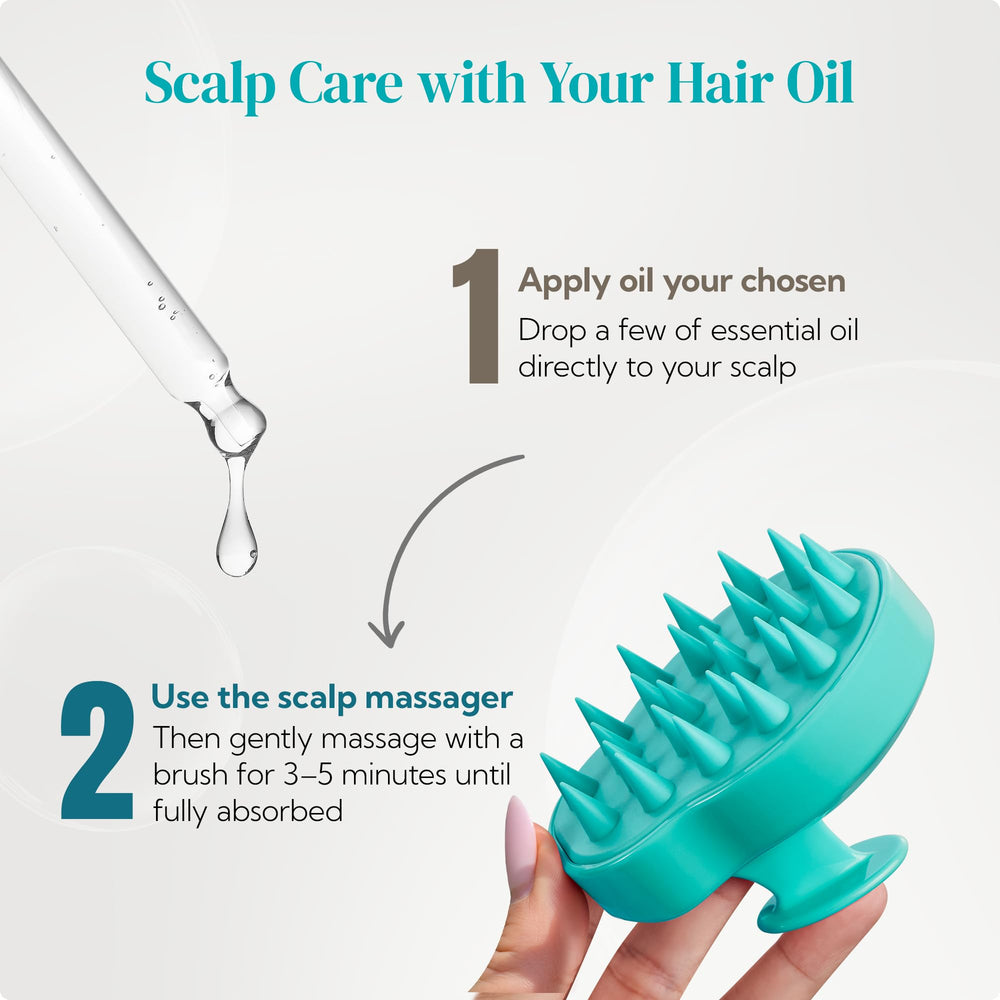 HEETA silicone bristles closeup demonstrating gentle scalp massage