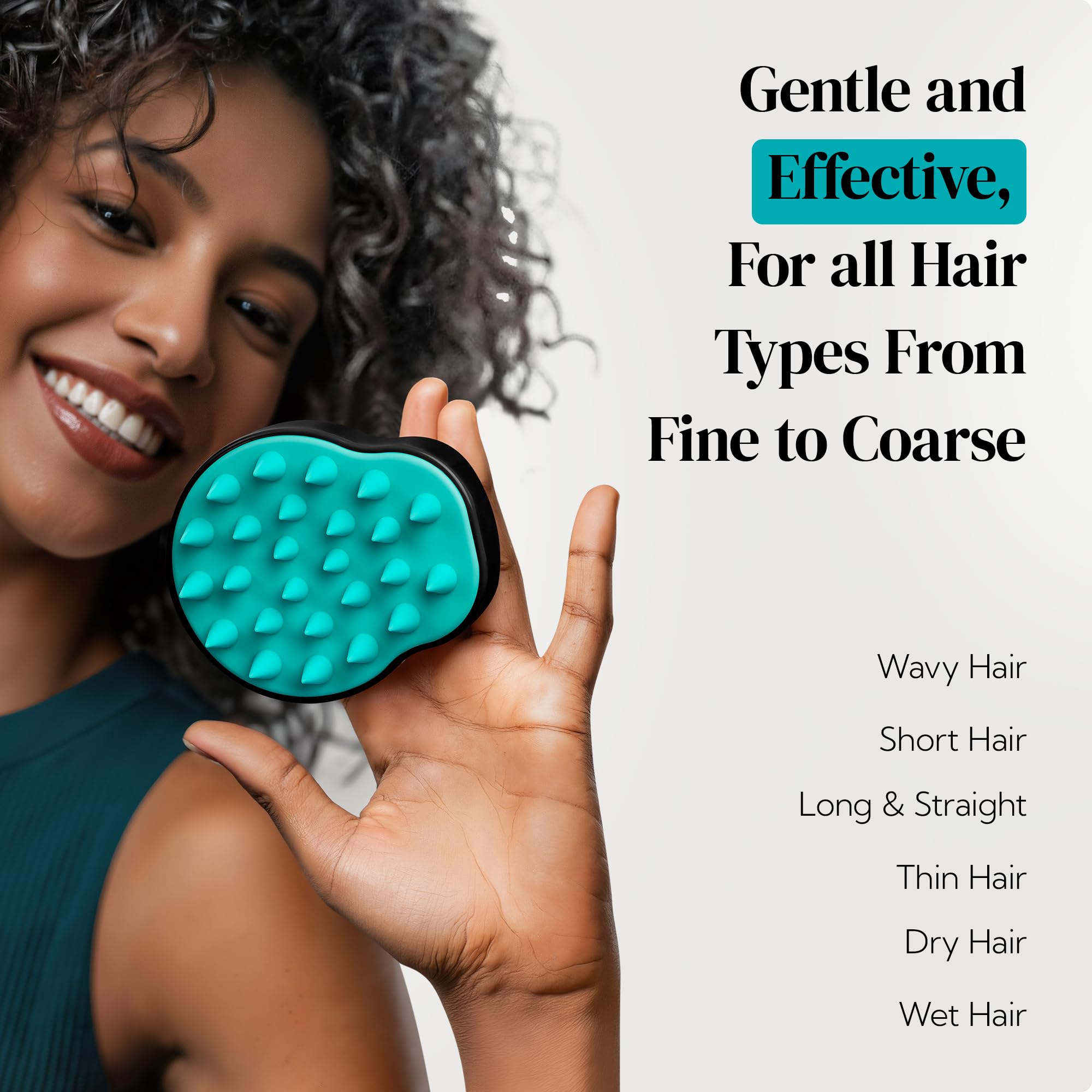 HEETA compact, travel-friendly shampoo brush for on-the-go routines.