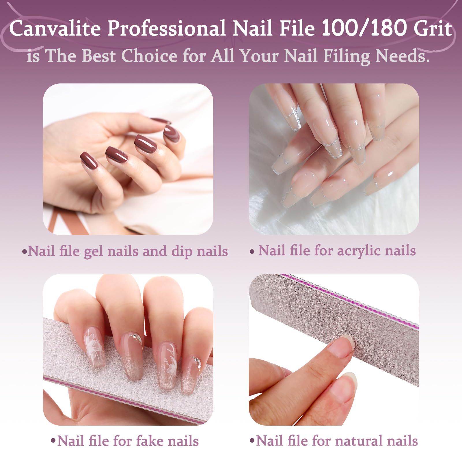 HeeYaa nail file suitable for natural, gel, and acrylic nails