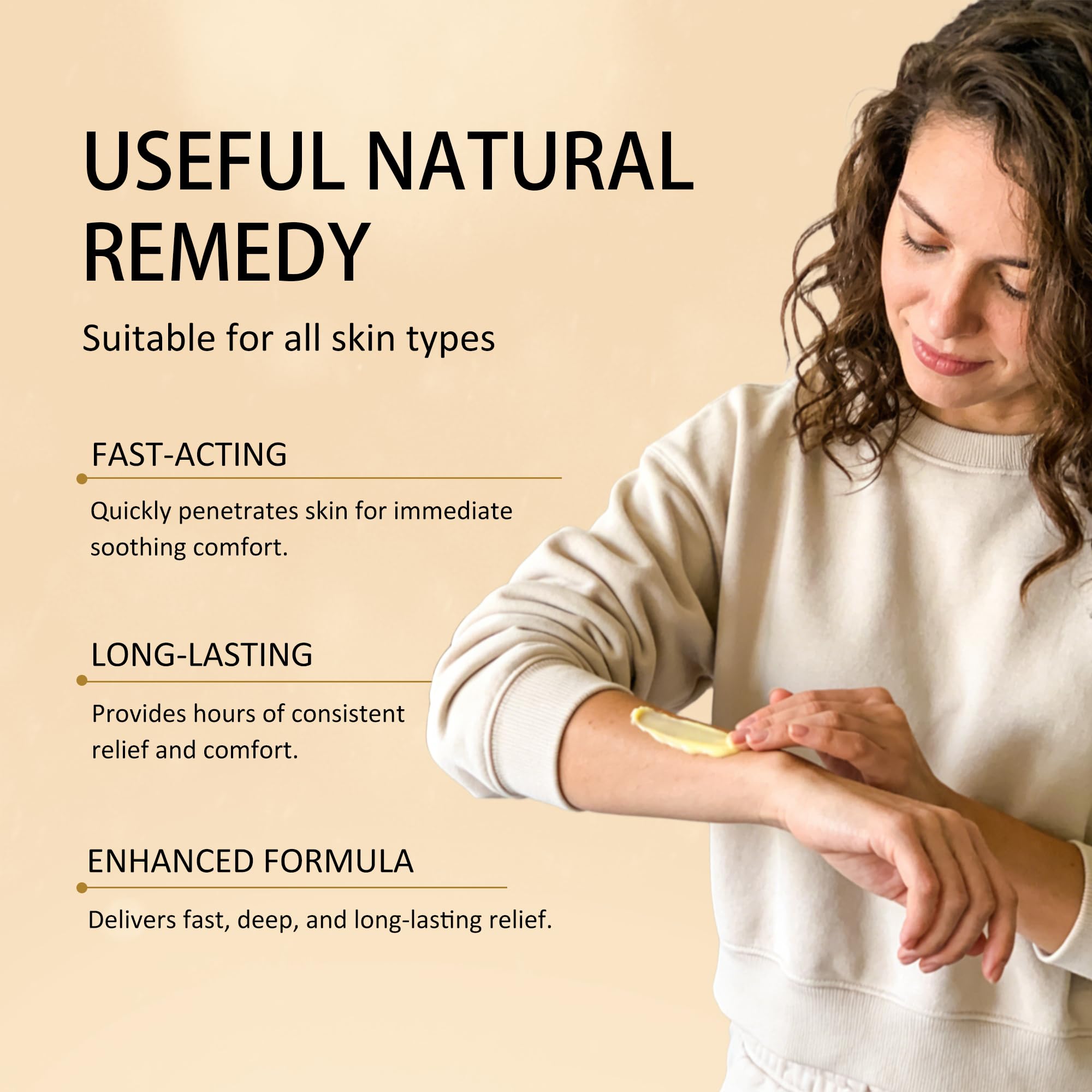 Heidelux Aura Naturals balm visibly nourishes skin with olive oil in use.