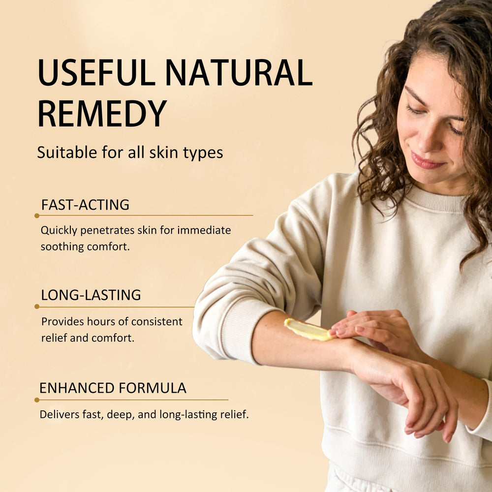 Heidelux Aura Naturals balm visibly nourishes skin with olive oil in use.