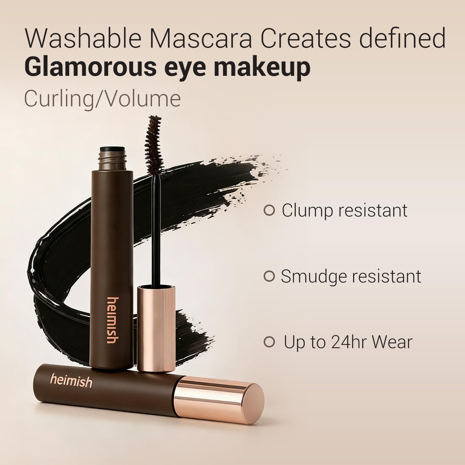 HEIMISH Dailism Smudge Stop Mascara, rizo duradero sin correrse durante el día.