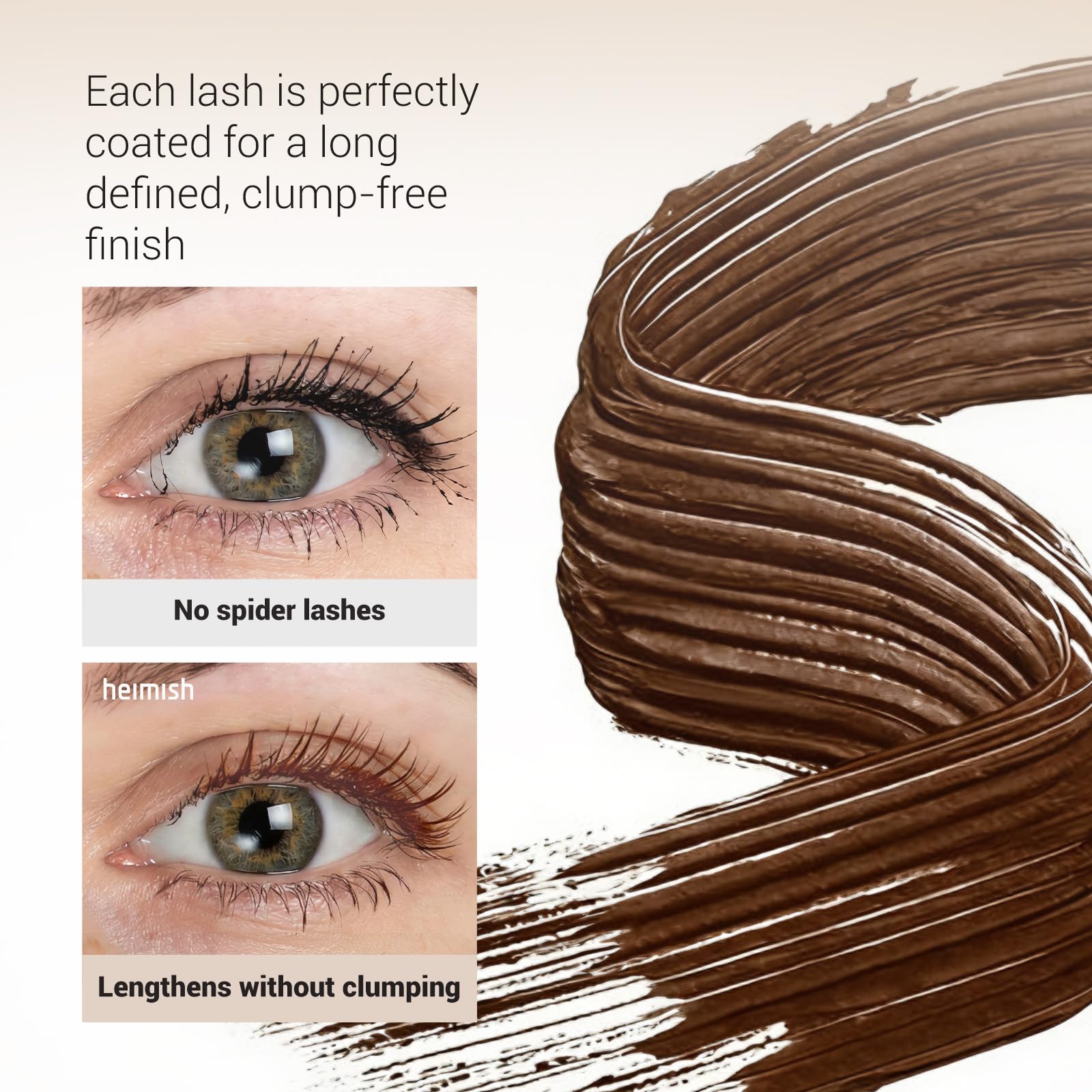 HEIMISH Dailism Mascara tono marrón suave para un acabado natural.