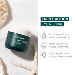 HEIMISH Marine Care Crema ojos con aplicador metálico frío para masaje práctico.