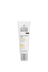Heliocare 360 Pigment Solution Fluid SPF50 texture swirl emphasizes lightweight hydration.