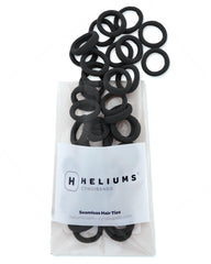 Heliums coleteros sin costuras mini negro para coletas delicadas.