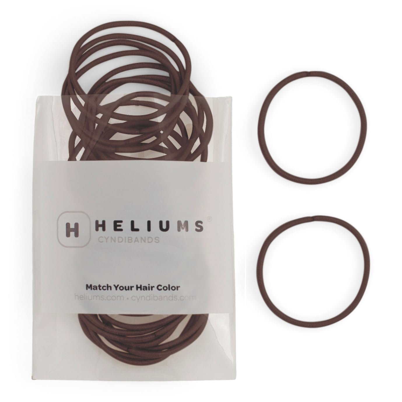 Heliums elásticos para cabello fino en marrón oscuro, cómodo para peinados diarios.