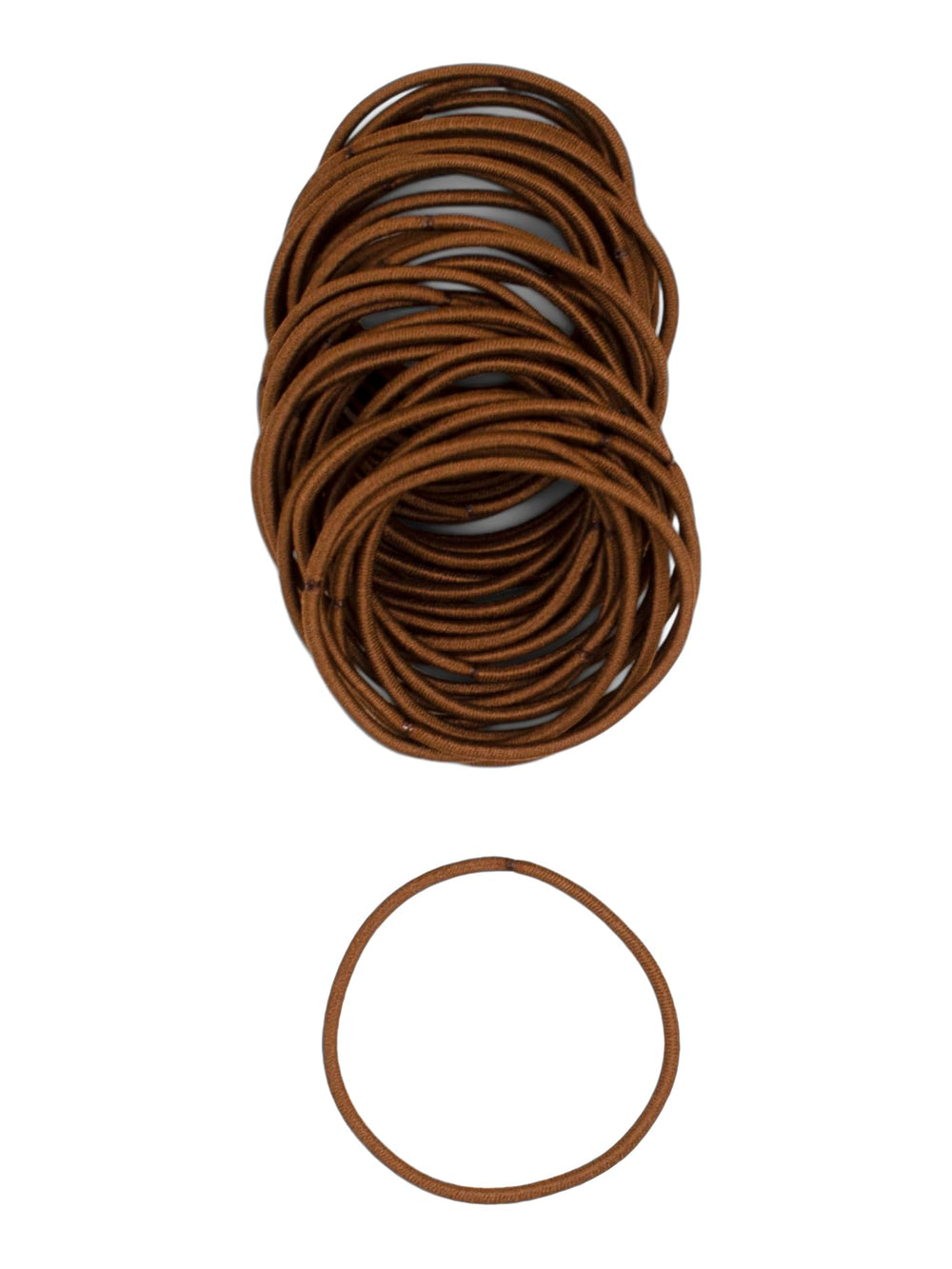 Elásticos Heliums 2 mm café, se mezclan naturalmente con tonos oscuros.