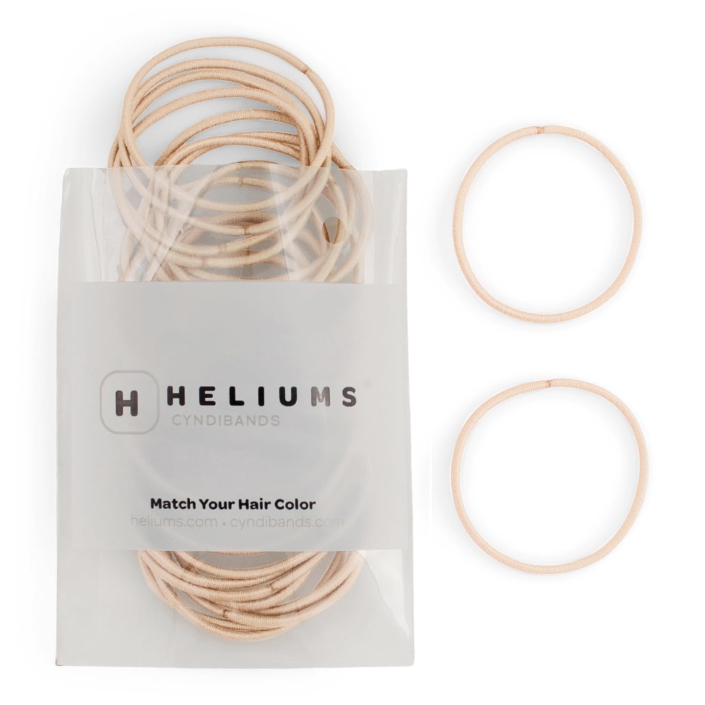 Elásticos Heliums para cabello fino primer plano con cierre suave sin enganchar