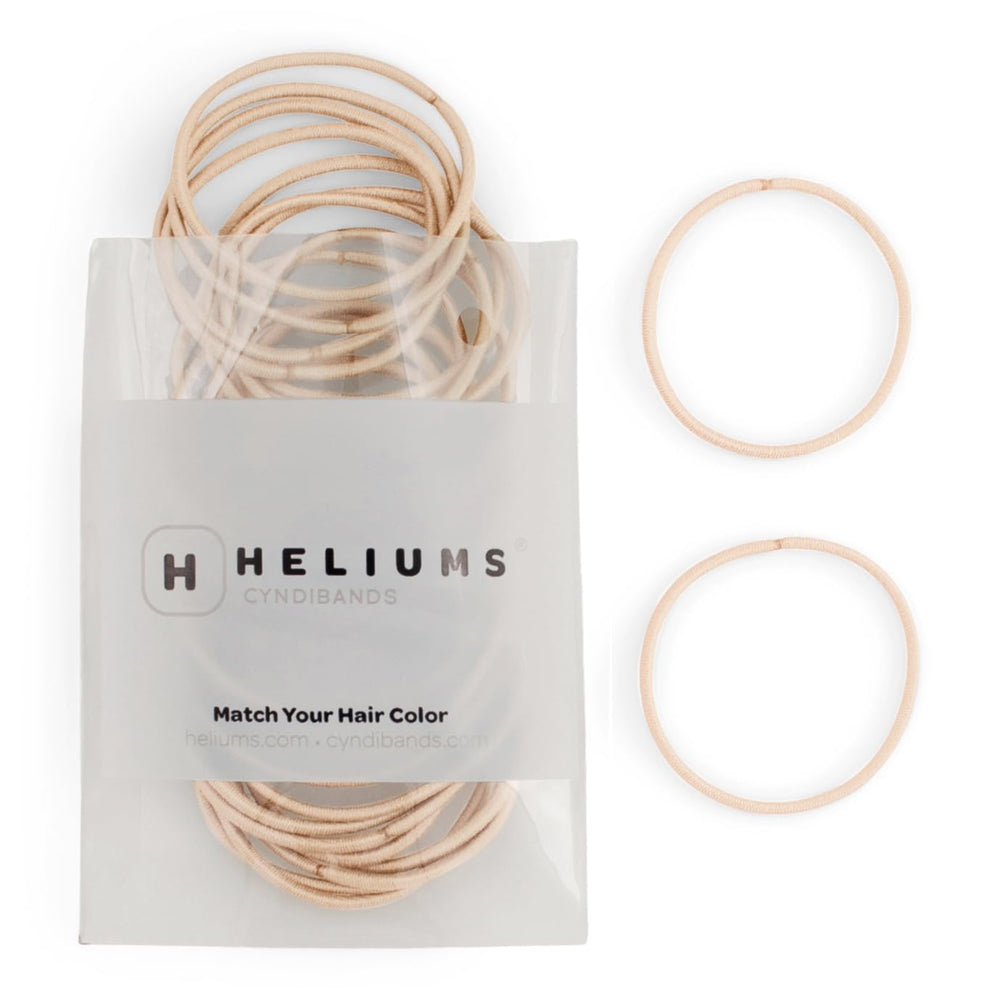 Elásticos Heliums para cabello fino primer plano con cierre suave sin enganchar