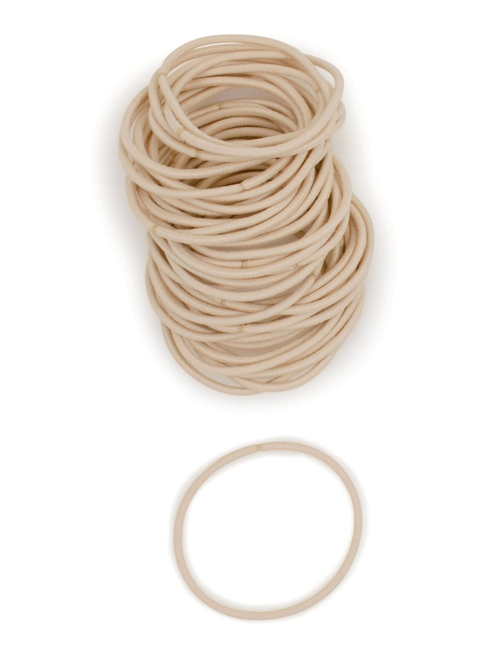 Heliums elásticos beige en uso diario en la muñeca para fácil acceso