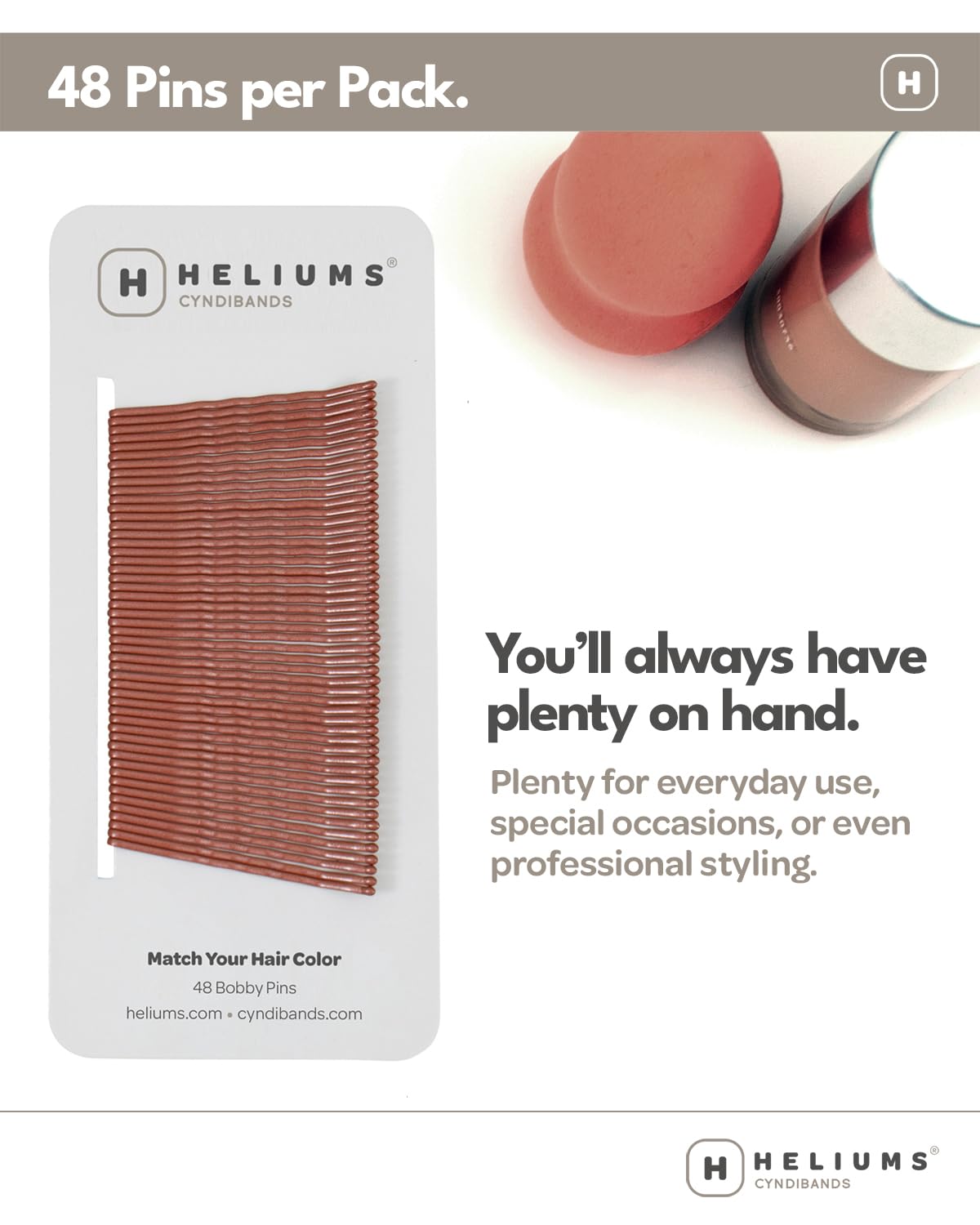 Heliums horquillas 48 unidades, ideal para estilistas y uso diario