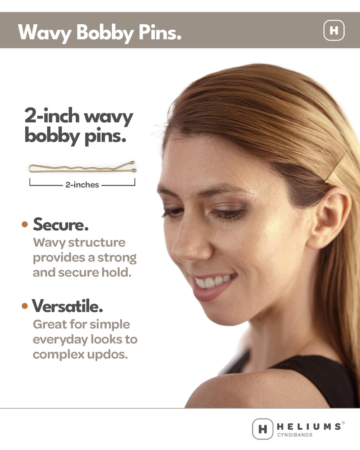 Heliums horquillas onduladas acabado mate metal para looks duraderos