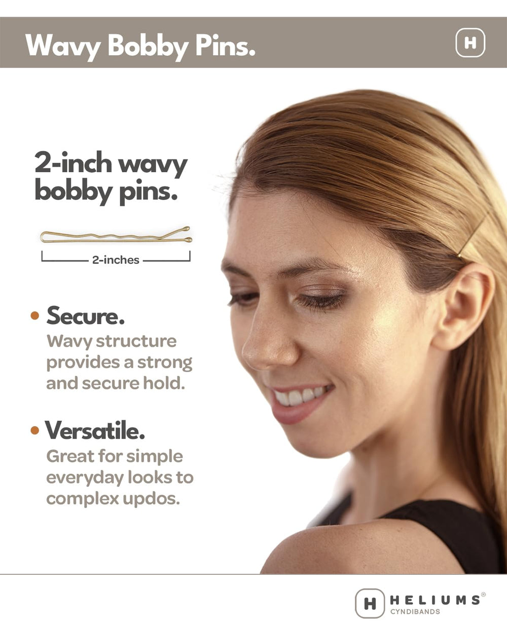 Heliums horquillas onduladas acabado mate metal para looks duraderos