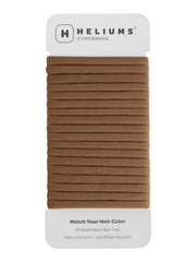 Heliums Lazos de Pelo Sin Costuras marrón claro 6mm, sujeción suave para cabello fino.