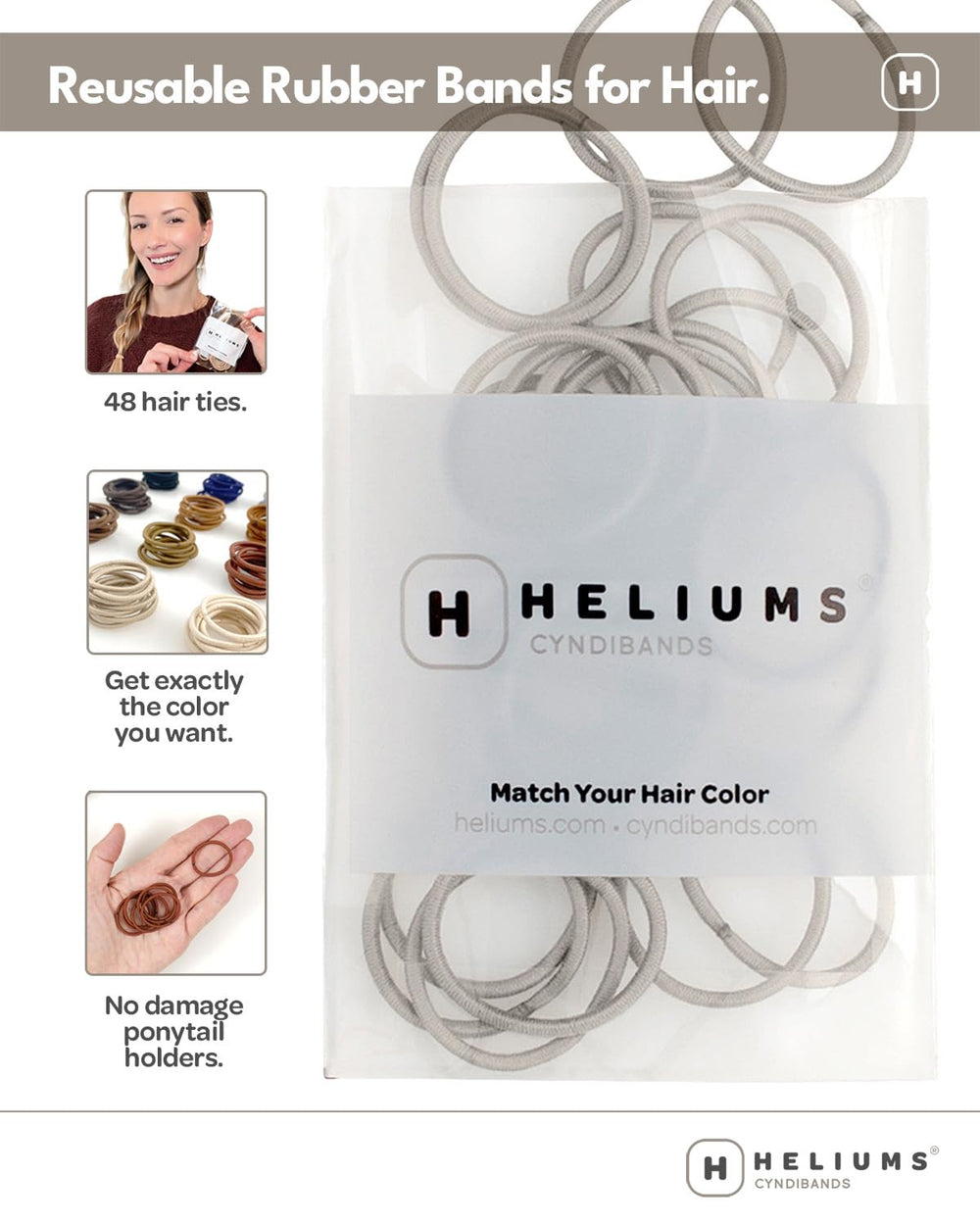 Heliums paquete de 48 lazos para cabello