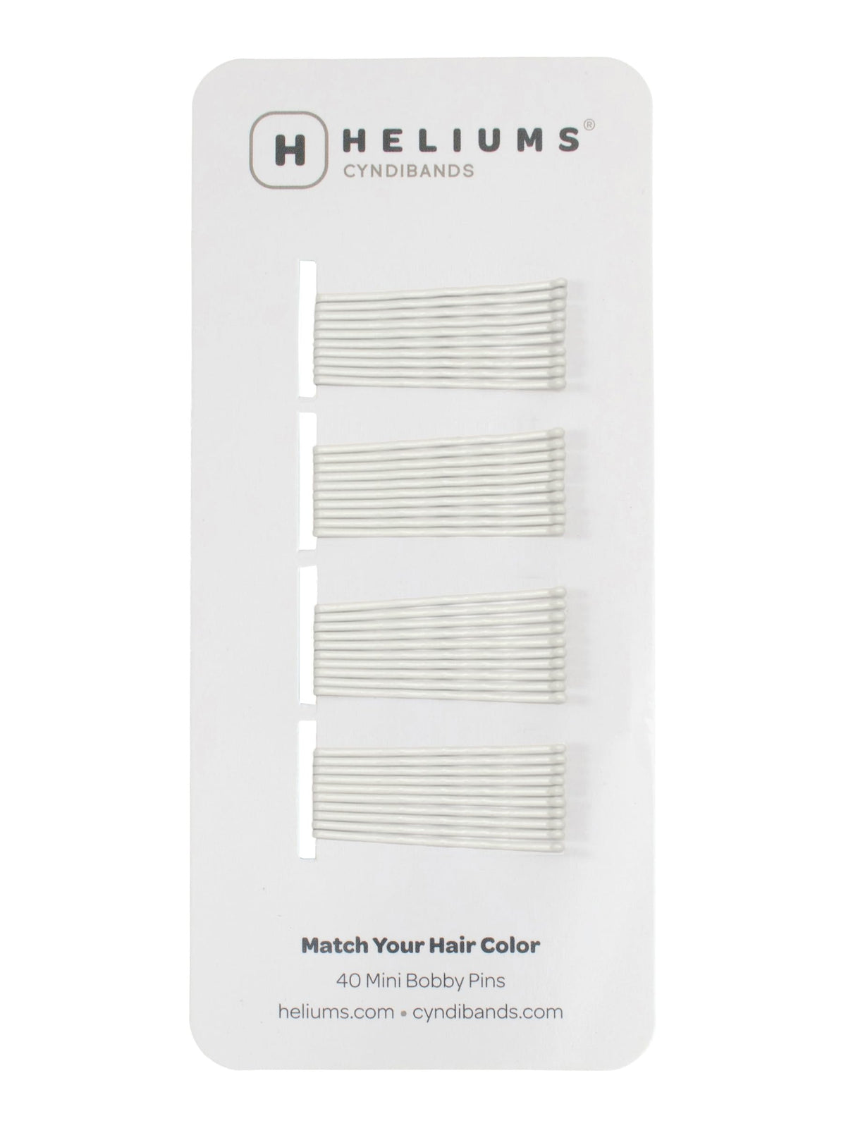 Pinzas mini Heliums blancas de 1,5 pulgadas para cabello fino.