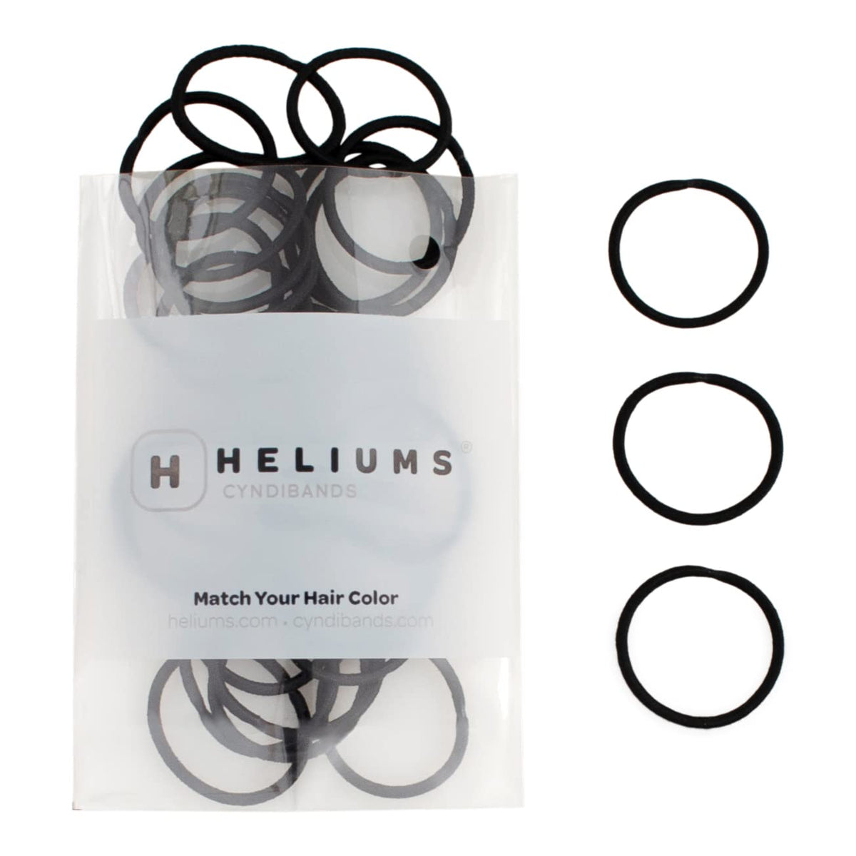 Heliums small black hair ties for secure 1-inch ponytails with 48-count pack